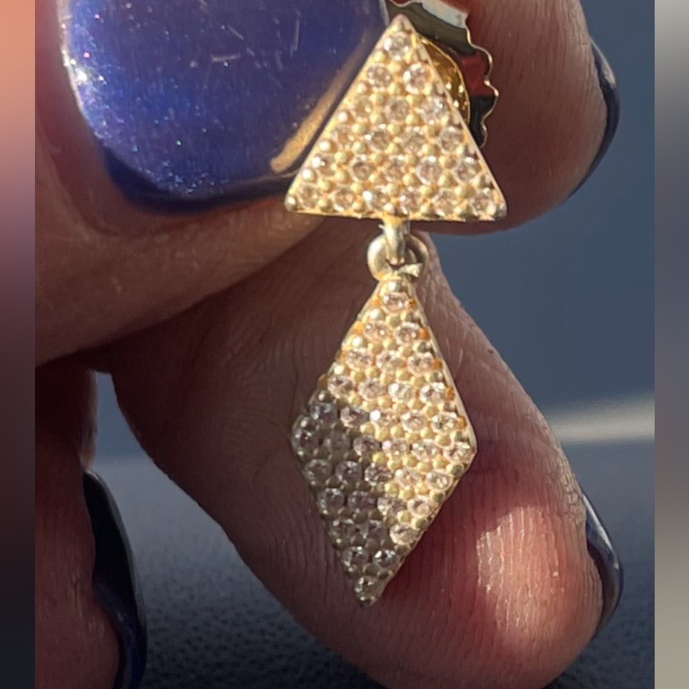 Frieda Rothman Gold Diamond-Shaped Earrings